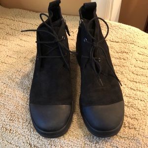 Eileen Fisher Suede Combat Boots